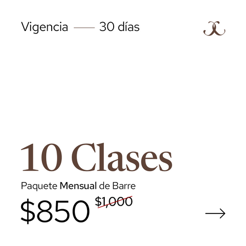 Barre 10 Clases - Mensual
