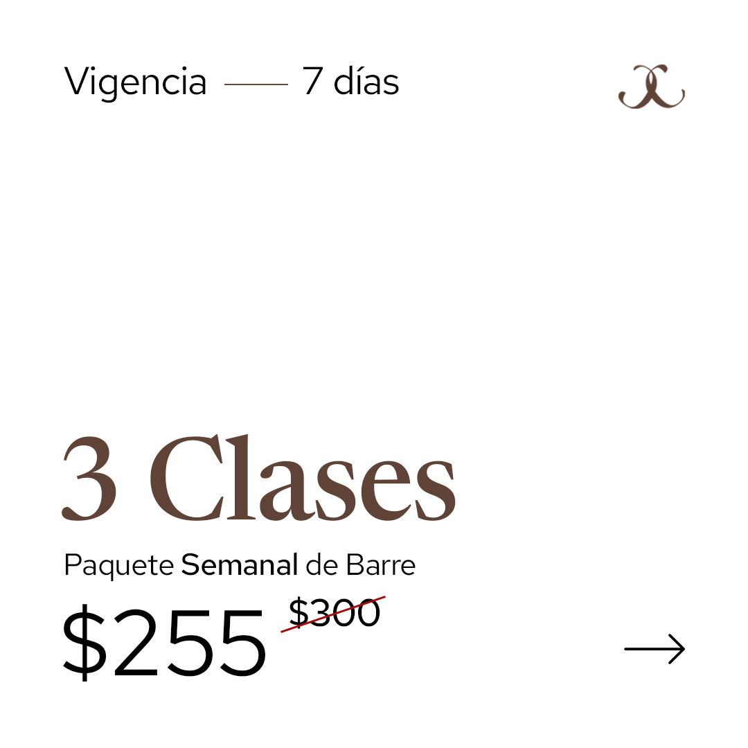 Barre 3 Clases - Semanal