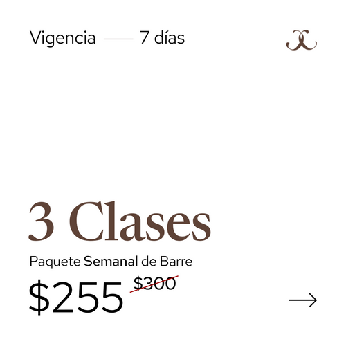 Barre 3 Clases - Semanal