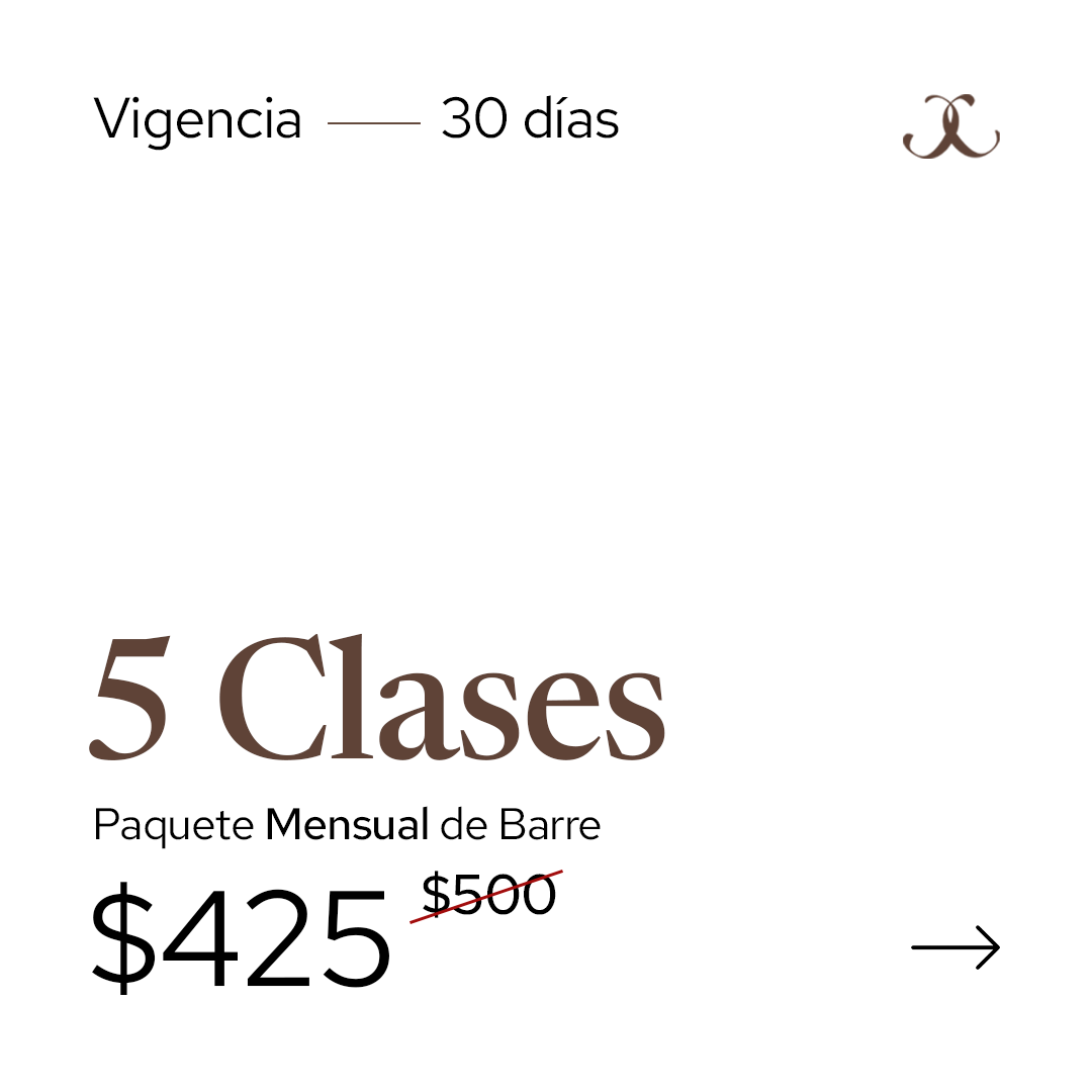 Barre 5 Clases - Mensual