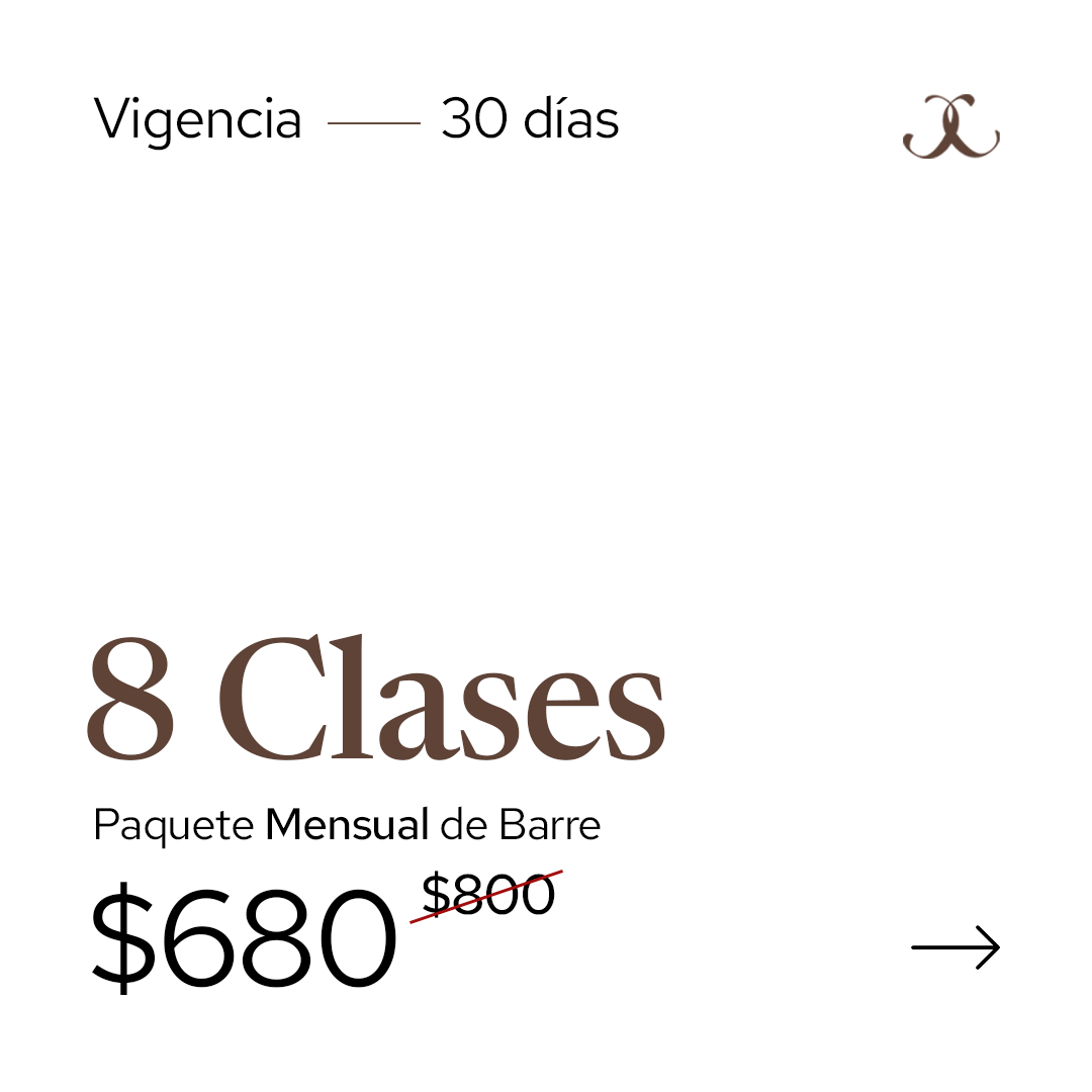 Barre 8 Clases - Mensual