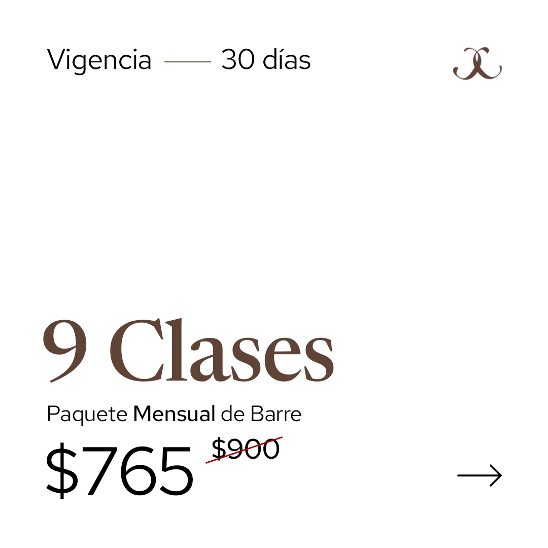 Barre 9 Clases - Mensual